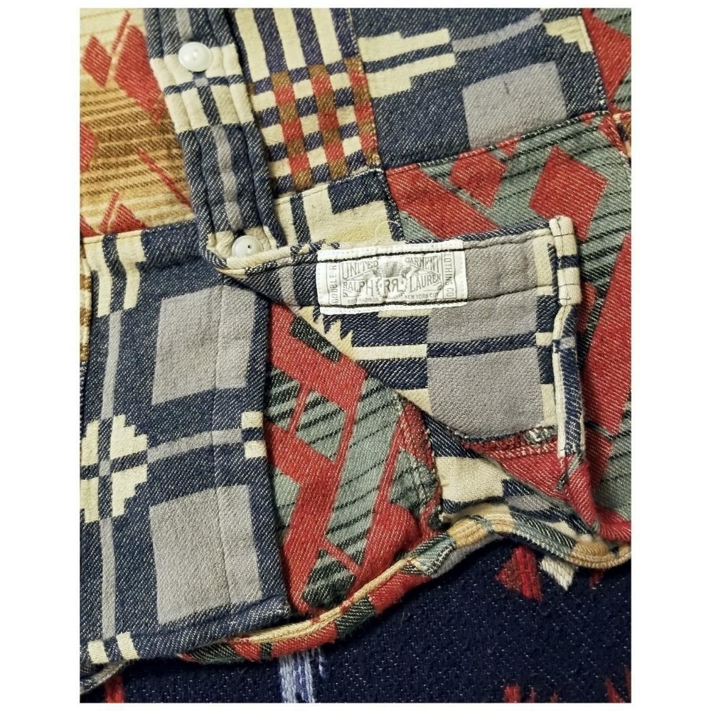 DOUBLE RL RALPH LAUREN RRL LIMITED EDITION PATCHWORK SHIRT- MEN'S SIZE XLARGE - Picture 6 of 8